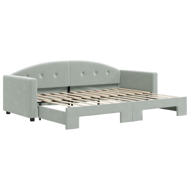 Sofa rozkładana WaszeMeble 80x200 cm Jasnoszary aksamit WM-3197294 1 szt.
