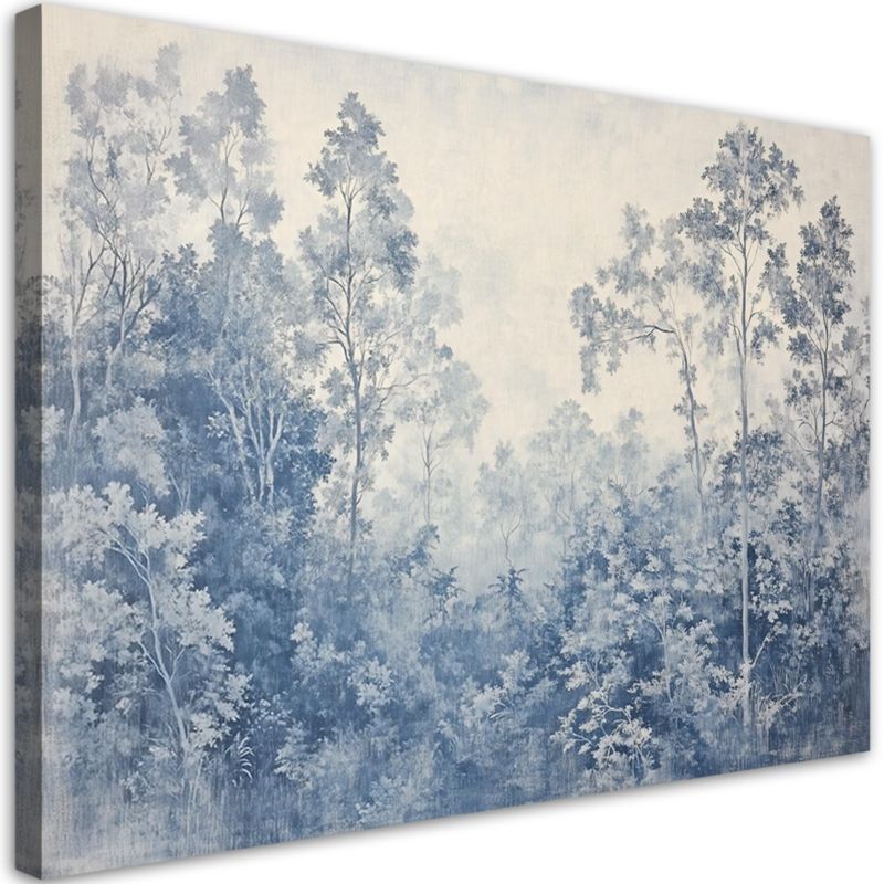 Obraz do salonu sypialni Feeby Drzewa Las Natura Niebieski 90x60 cm 1szt
