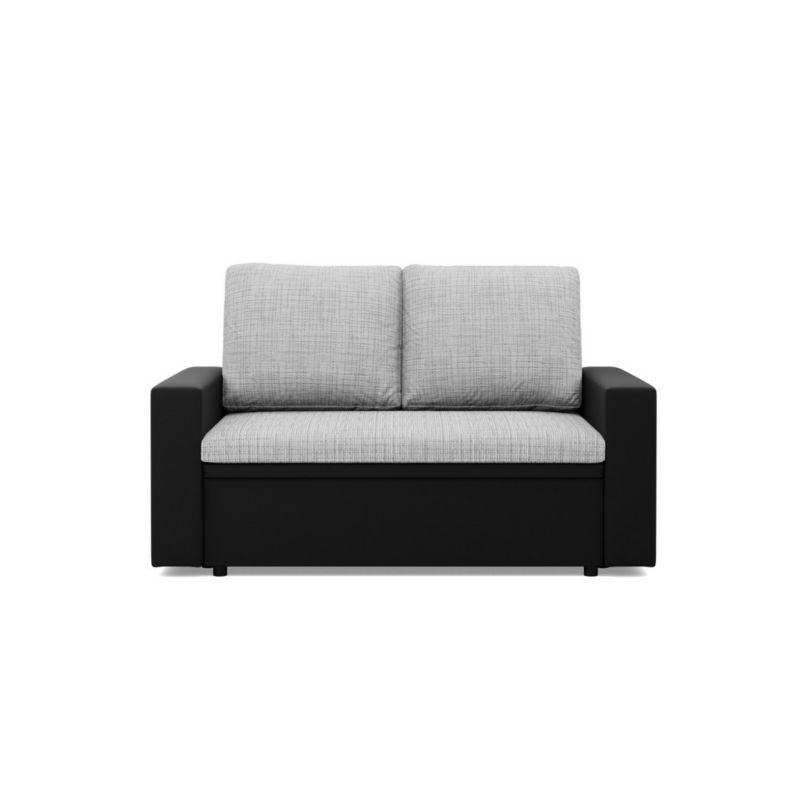 Sofa TYLETEGOTU rozkładana CAPERO ekoskóra plecionka czarny jasny szary 1 szt