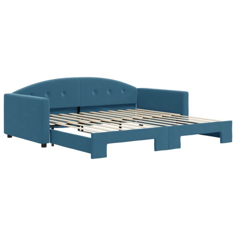 Sofa rozkładana WaszeMeble 100x200 cm Niebieski aksamit WM-3197307 1 szt.