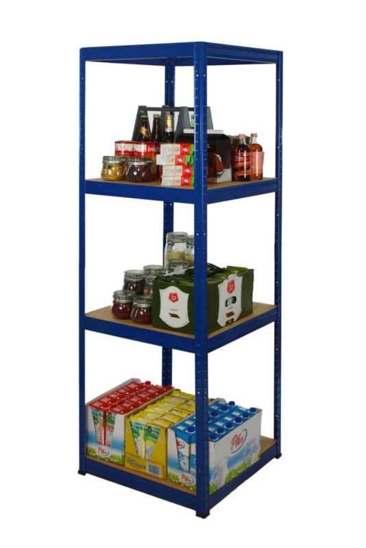 Regał metalowy MODO24 magazynowy garażowy niebieski helios 180x30x30cm 4 półki po 175 kg 1 szt.