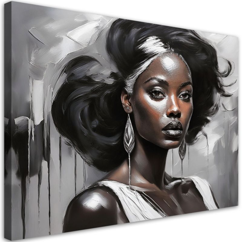 Obraz do salonu sypialni Feeby Portret Kobiety Glamour Szary 120x80 cm 1szt