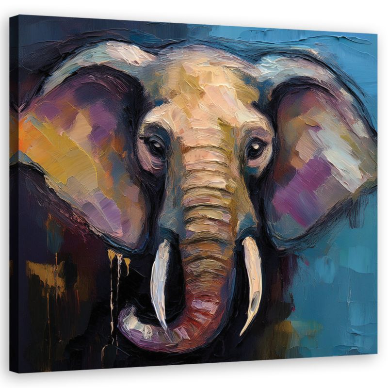 Obraz do salonu sypialni Feeby Zwierzęta Słonie Afryka 50x50 cm 1szt