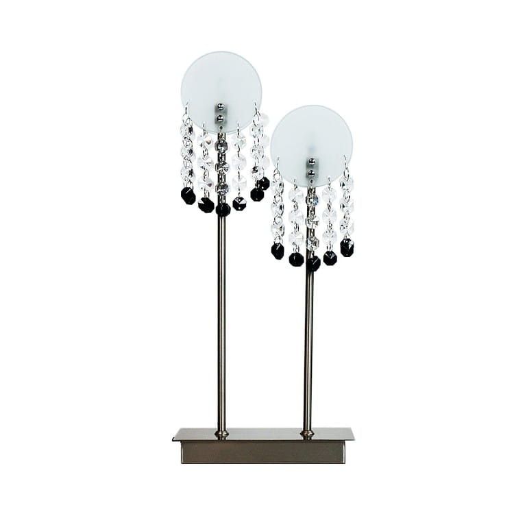 Lampka stołowa Candellux Luxor chromowana biała-przezroczysty-czarna 2 x G4 x 20W IP20 wym: 35 x 16 x 6 cm kryształ - 1 szt.