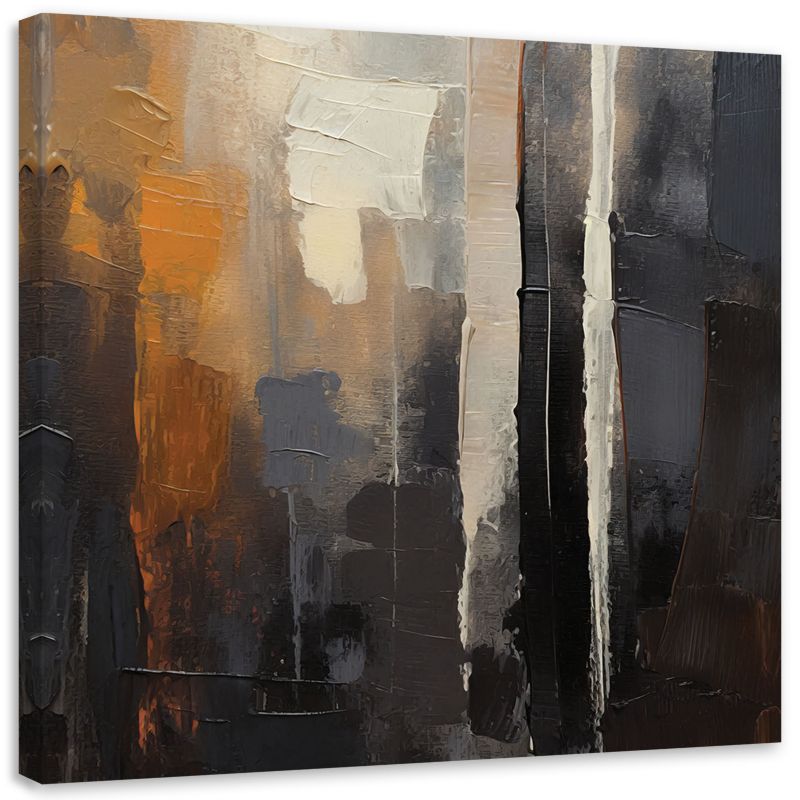 Obraz do salonu sypialni Feeby Abstrakcja Brązowa Malowana 50x50 cm 1szt