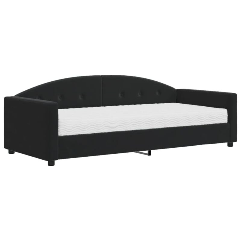 Sofa rozkładana WaszeMeble 90x190 cm Czarny aksamit WM-3197292 1 szt.