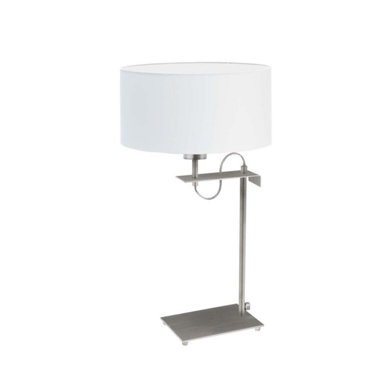 Lampka Nocna Volta Light Factory Point Srebrny/Biały Abażur 1xE27 1szt.