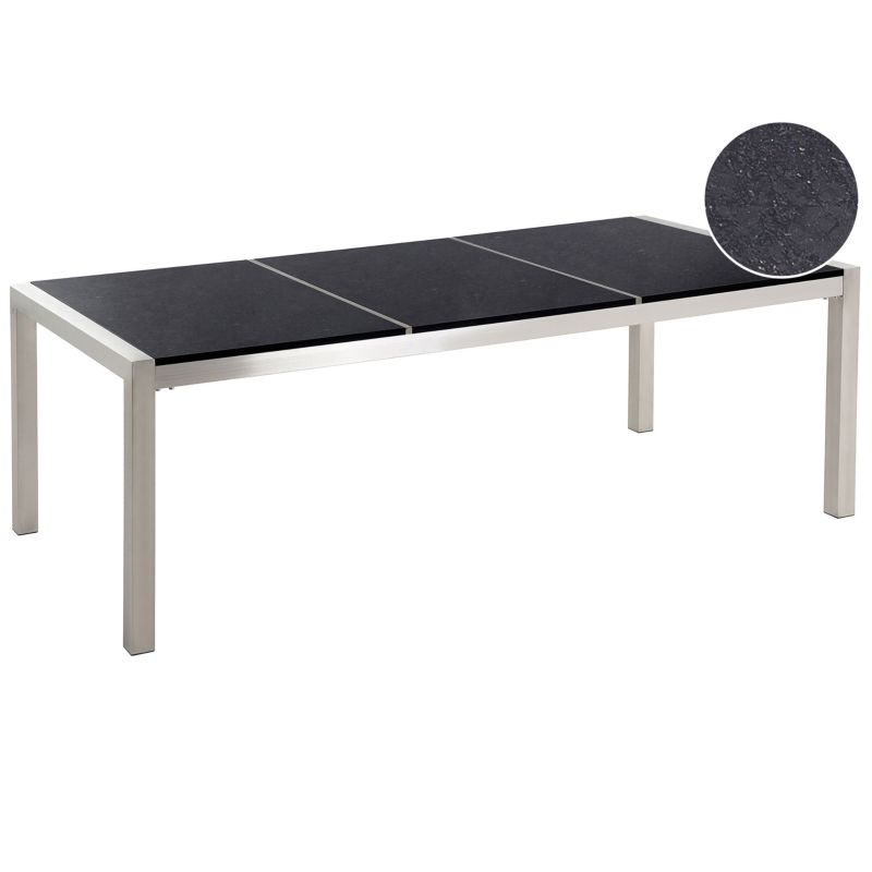 Stół ogrodowy Grosseto 220 cm 100 cm Polerowany Granit Czarny 1 szt.