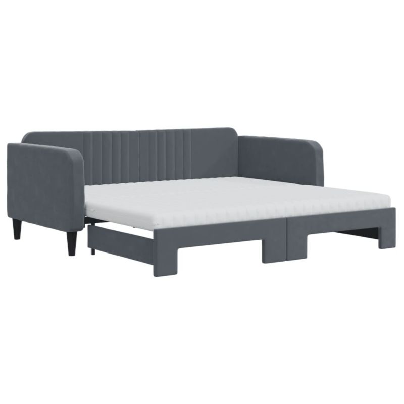 Sofa rozkładana WaszeMeble 90x190 cm Ciemnoszary aksamit WM-3197101 1 szt.
