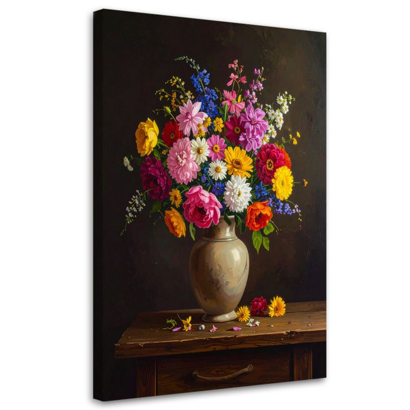 Obraz do salonu sypialni biura Feeby Martwa natura bukiet kwiatów w wazonie 40x60cm 1szt