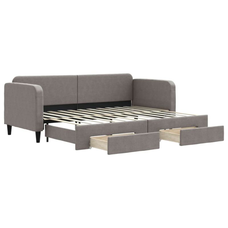 Sofa rozkładana WaszeMeble 80x200 cm Taupe tkanina z szufladami WM-3196850 1 szt.