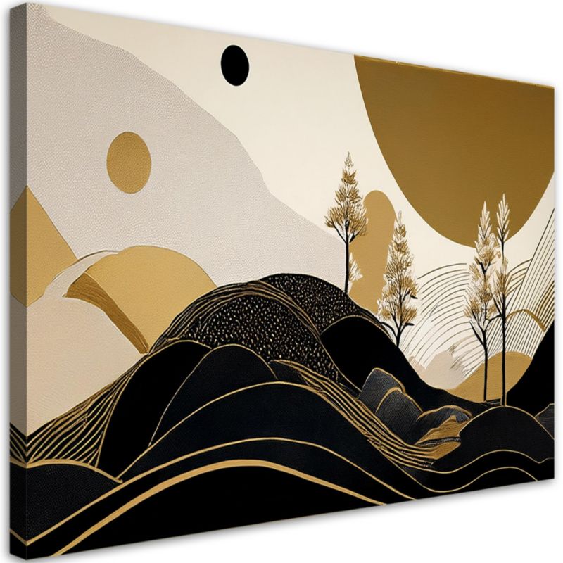 Obraz do salonu pokoju Feeby Krajobraz Abstrakcja Glamour Złoty 100x70cm 1szt