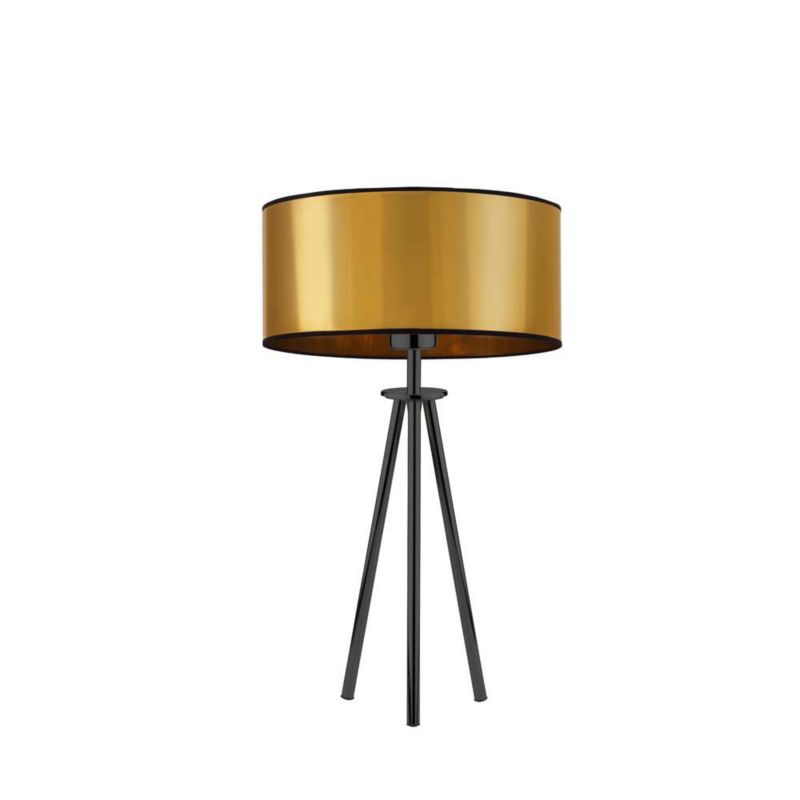 Lampka Nocna Volta Light Factory Deco Abażur Złoty Walec 1xE27 1szt.