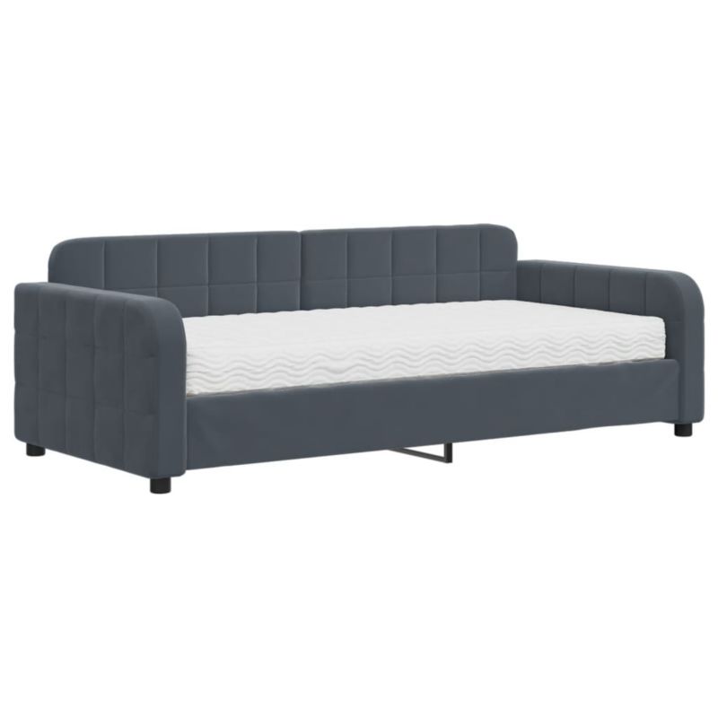 Sofa rozkładana WaszeMeble 90x190 cm Ciemnoszary aksamit WM-3196919 1 szt.