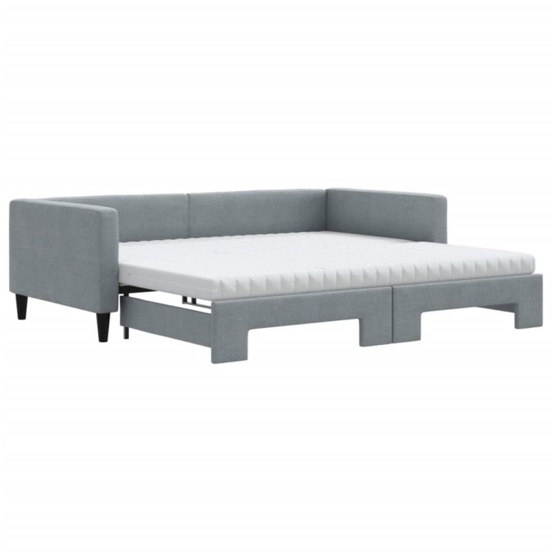 Sofa rozkładana WaszeMeble 100x200 cm Jasnoszary tkanina WM-3196601 1 szt.