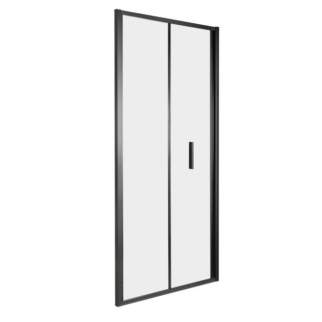 Drzwi prysznicowe Kerra Solid DH 80 BL składane szkło transparentne 6 mm profile czarne 1 szt.