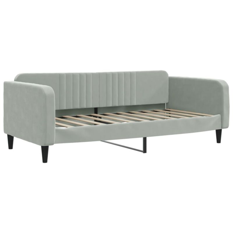 Sofa rozkładana WaszeMeble 90x190 cm Jasnoszary aksamit WM-354099 1 szt.