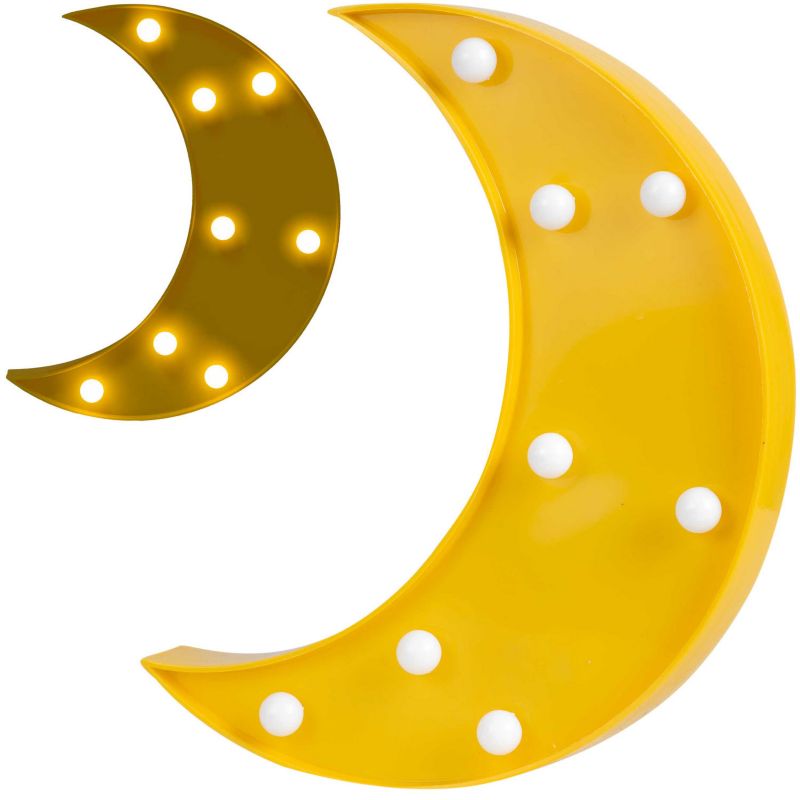 Lampka nocna Nukido LED dekoracyjna ścienna księżyc żółty 1szt.