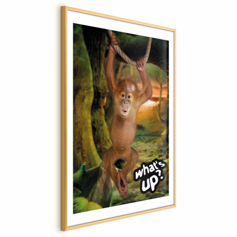 Plakat Artgeist What's Up 21x30 cm z ramą złotą z marginesem 1 szt