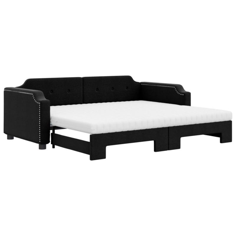 Sofa rozkładana WaszeMeble 90x190 cm Czarny tkanina WM-3197664 1 szt.
