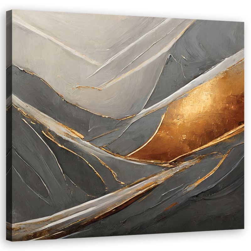 Obraz do salonu łazienki Feeby Abstrakcyjna Tekstura Glamour Szary 50x50cm 1szt