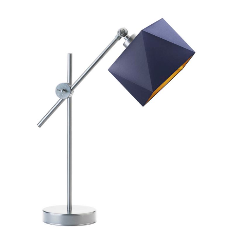 Lampka Nocna Volta Light Factory Modern Abażur Srebrny/Granatowy ze złotem Diament 1xE27 1szt.