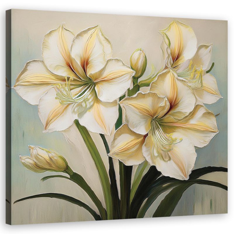 Obraz do salonu sypialni Feeby Kwiaty Lilie Białe 50x50 cm 1szt