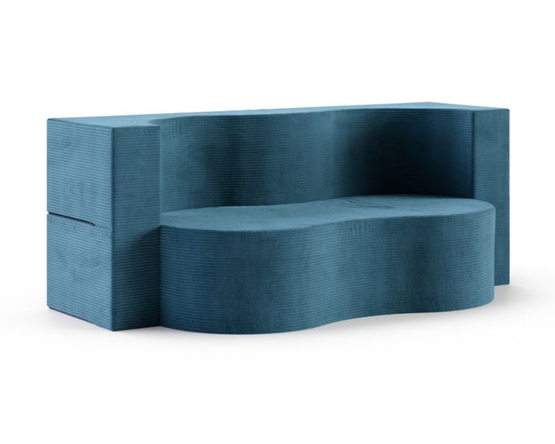 Sofa ŚPIJZDROWO sofka rozkładana SWING granatowa sztruks 120x200x40 cm 1 szt.