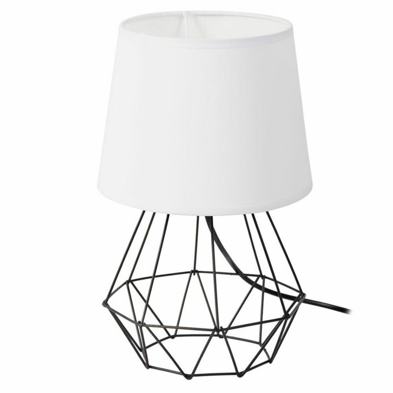Lampka nocna stołowa Diament Bodek czarno-biała 34x20x20 cm 1 szt.