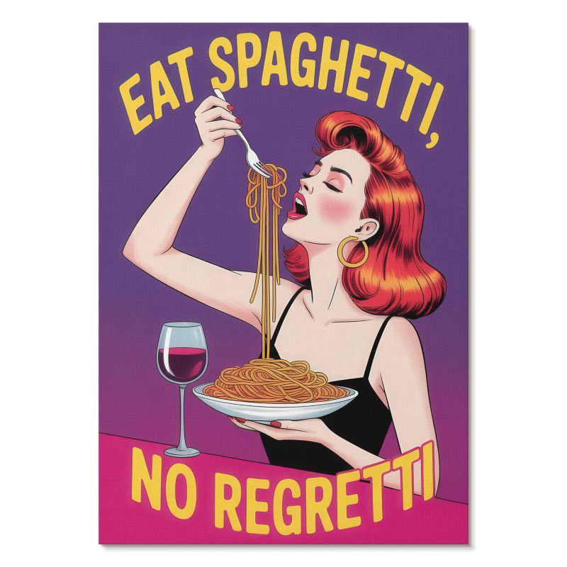 Obraz Plakat Canvas Tulup 59,4,x84 cm (A1) Eat spaghetti Do kuchni, salonu, biura 1 szt.