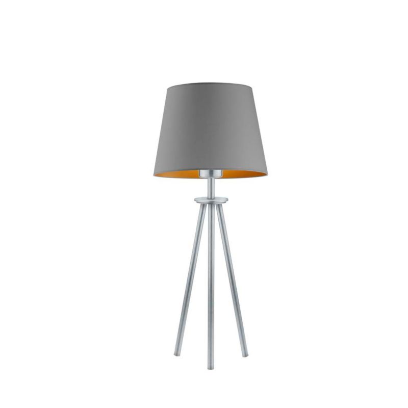 Lampka Nocna Volta Light Factory Deco Abażur Szary ze złotem Stożek 1xE27 1szt.