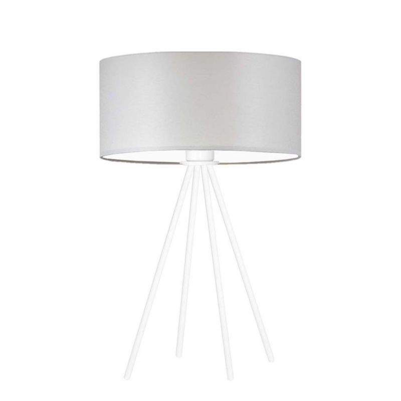 Lampka Nocna Volta Light Factory Solaris Abażur Biały/Jasny szary 1xE27 1szt.