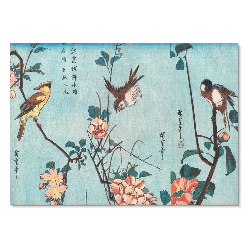 Obraz Plakat Canvas Tulup 29,7x21 cm (A4) Ptaki i kwiaty Do sypialni, salonu, garderoby 1 szt.