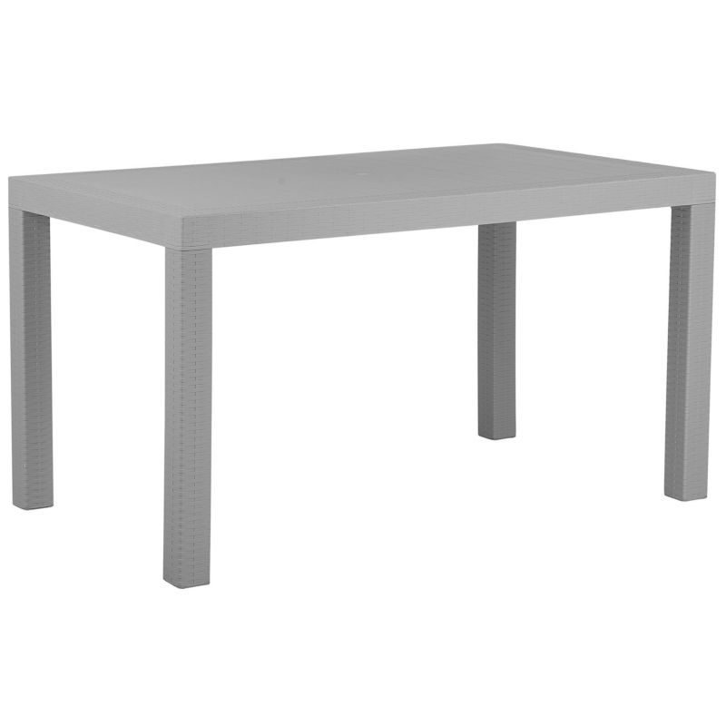 Stół ogrodowy Fossano 140 cm 80 cm Jasnoszary 1 szt.