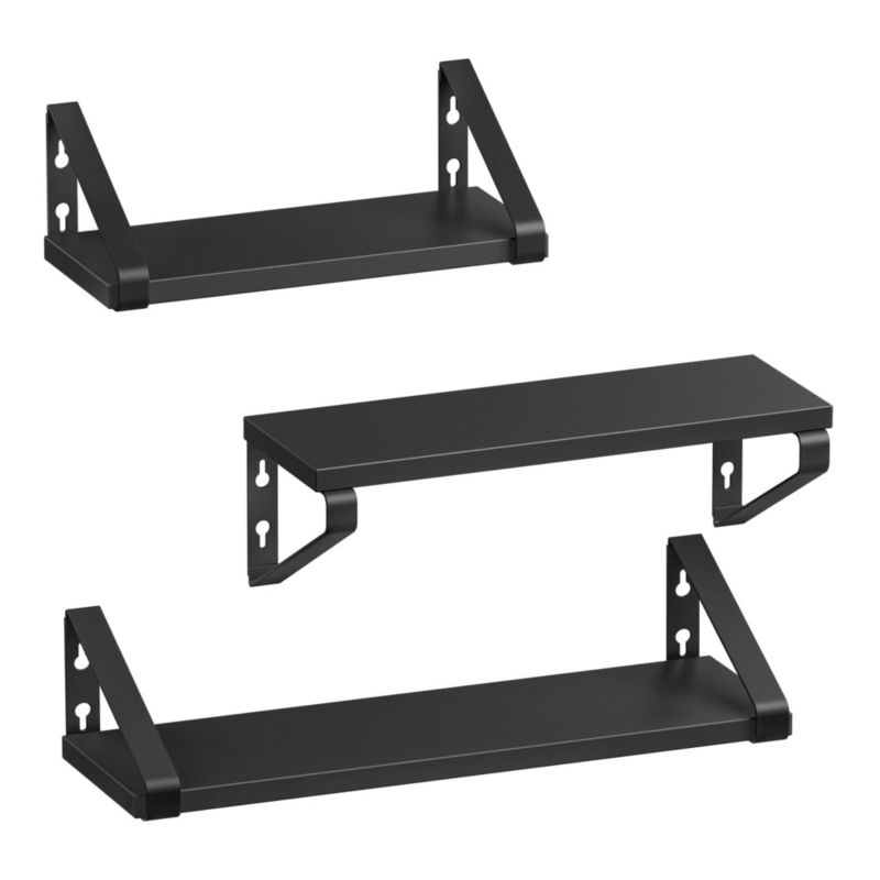 Półki ścienne wiszące VASAGLE Songmics zestaw 3 szt czarne 40x12x11 cm 1 kpl.