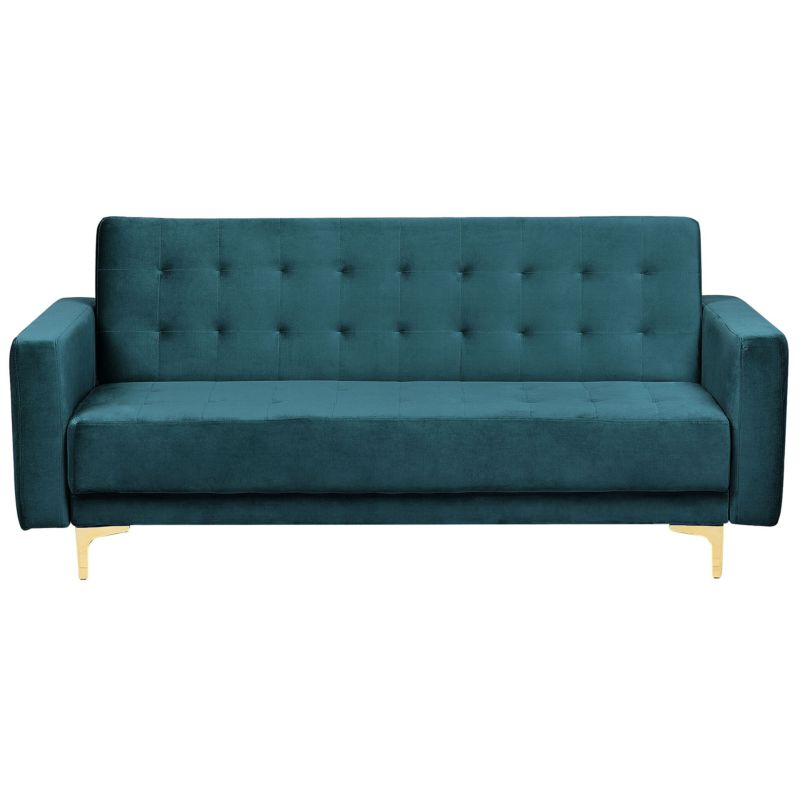 Sofa rozkładana dla 3 osób Aberdeen Welur Lazurowy 1 szt.