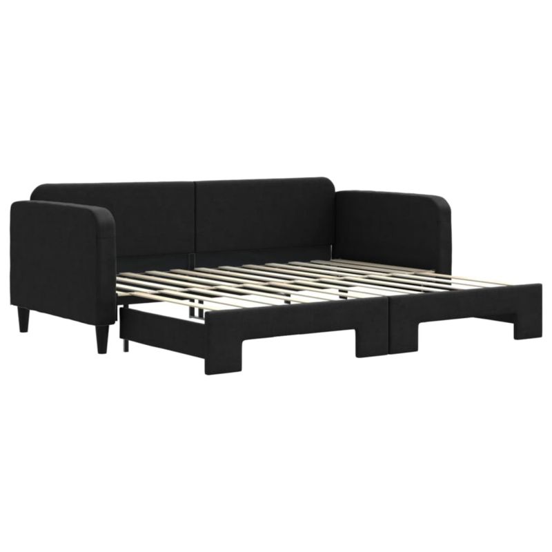 Sofa rozkładana WaszeMeble 90x200 cm Czarny tkanina WM-3196818 1 szt.