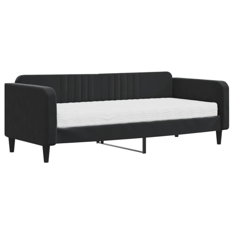 Sofa rozkładana WaszeMeble 90x200 cm Czarny aksamit WM-3197043 1 szt.