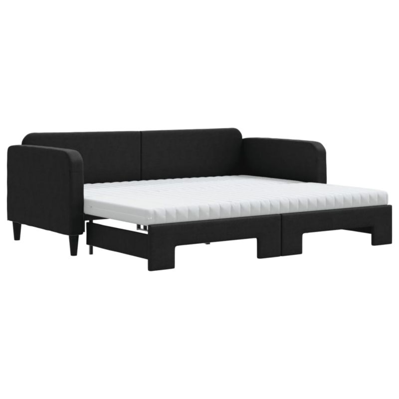 Sofa rozkładana WaszeMeble 90x190 cm Czarny tkanina WM-3196846 1 szt.