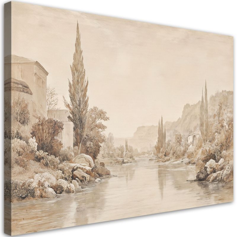 Obraz do salonu sypialni Feeby Pejzaż Natura Sepia Botanika 100x70cm 1szt