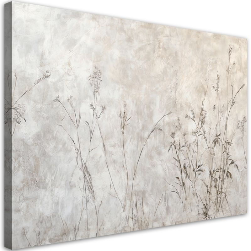 Obraz do salonu sypialni Feeby Szare Rośliny we mgle Boho 90x60 cm 1szt