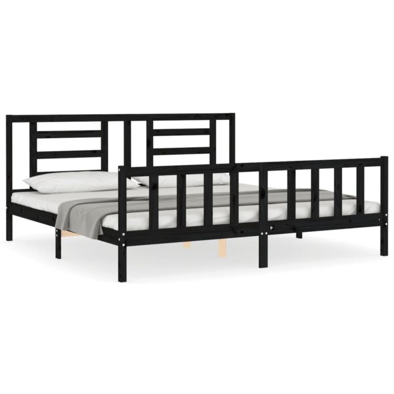 Łóżko drewniane WaszeMeble 200x200 cm czarna WM-3192905 1 szt.