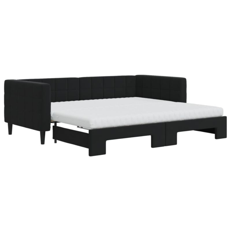 Sofa rozkładana WaszeMeble 90x190 cm Czarny aksamit WM-3196730 1 szt.