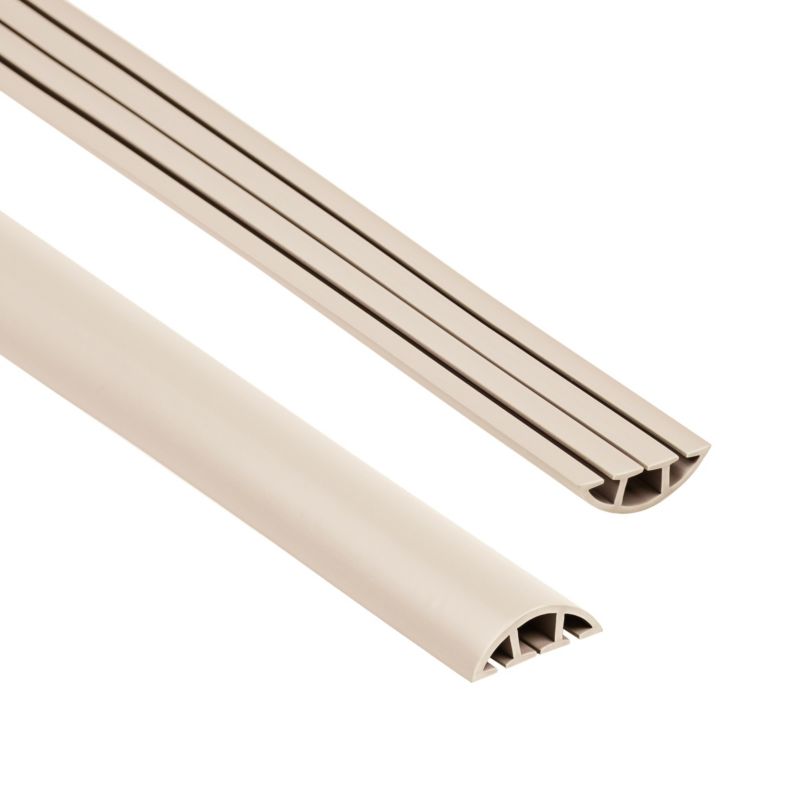 Listwa kablowa maskująca PCV 60mm QUEST, maskownica kabli, 3 kanały, półokrągła - 200 cm, beż, 1 szt.