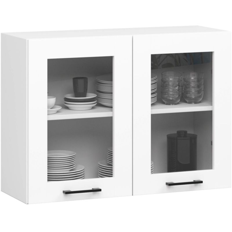 Szafka kuchenna wisząca witryna Akord Oliwia W80 Biała 80 cm 2 drzwi kolor Biały mat 2 półki 80x30,5x58 cm 1 szt.