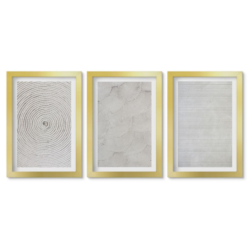 Komplet obrazów złota rama Tulup 20x30 cm Geometryczne tektury wzory Małe obrazy do kuchni w ramie 1 kpl