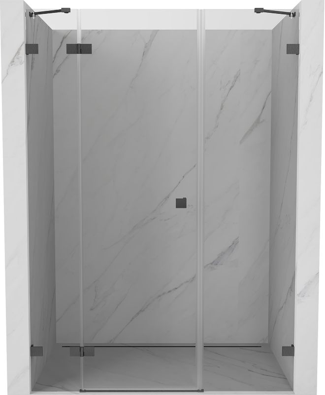 Drzwi prysznicowe uchylne Mexen Lunar gun gray 160x200 cm 1 szt.