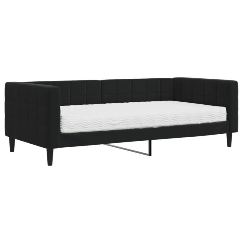 Sofa rozkładana WaszeMeble 90x190 cm Czarny aksamit WM-3196682 1 szt.