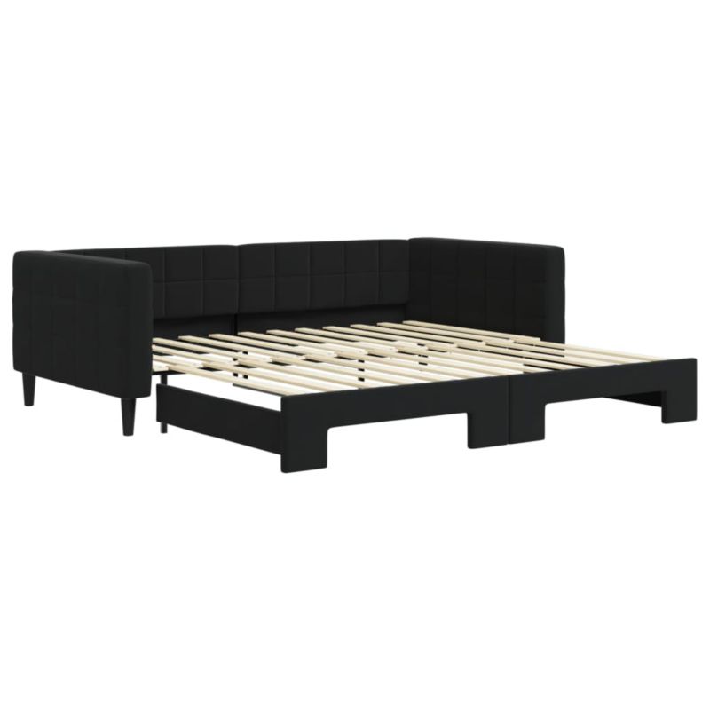 Sofa rozkładana WaszeMeble 100x200 cm Czarny aksamit WM-3196702 1 szt.