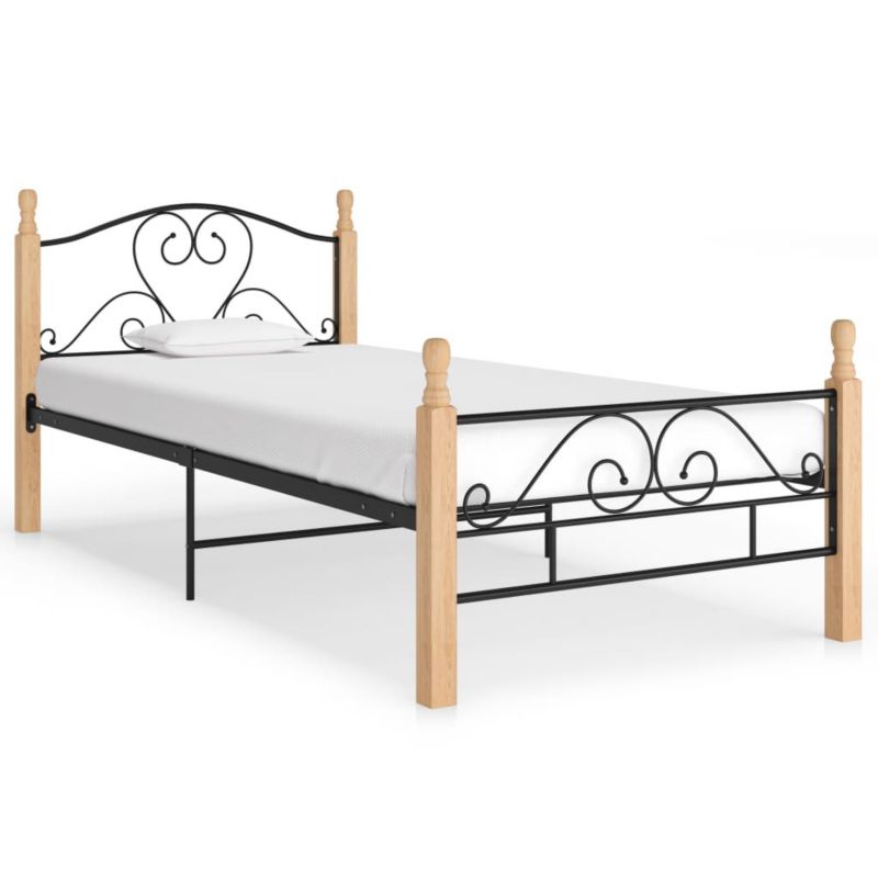 Łóżko metalowe WaszeMeble 90x200 cm czarne 1 szt.